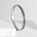 Colorful Cubic Zirconia Bracelet Bangle 18K Plated Jewelry Women