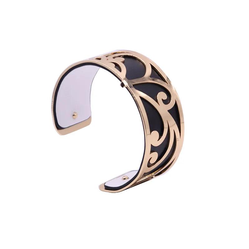 Flower Leather Cuff Bracelet for Women