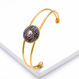 Freshwater Pearl Rhinestone Bracelet Women Boho Jewelry