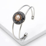 Freshwater Pearl Rhinestone Bracelet Women Boho Jewelry