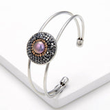 Freshwater Pearl Rhinestone Bracelet Women Boho Jewelry