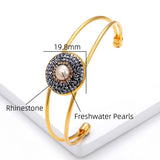 Freshwater Pearl Rhinestone Bracelet Women Boho Jewelry