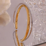 Stainless Steel Double Line Cuff Bracelets 18K Plated Bangle Jewelry