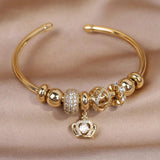 Korean Zircon Crown Pendant Bracelet for Women's Wedding