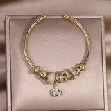 Korean Zircon Crown Pendant Bracelet for Women's Wedding