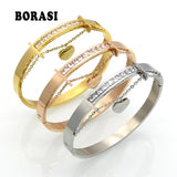 Stainless Steel Crystal Bracelet Love Heart