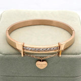 Stainless Steel Crystal Bracelet Love Heart