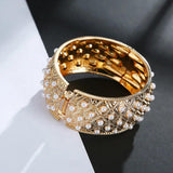 Bohemia Pearl Ornament Wide Bracelet Retro Pattern