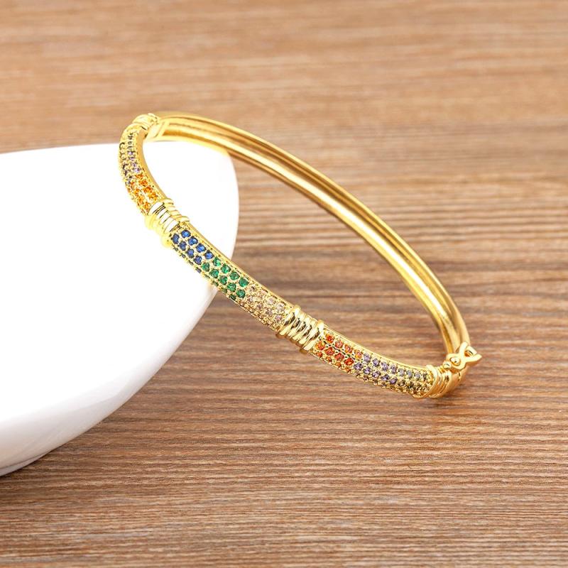 Nidin Colorful Zircon Bangle Plated Jewelry For Woman