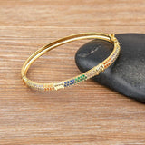 Nidin Colorful Zircon Bangle Plated Jewelry For Woman