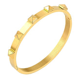 Stainless Steel Rivet Cuff Charm Bangles 5 Pyramid 6mm Width Men Women