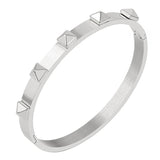 Stainless Steel Rivet Cuff Charm Bangles 5 Pyramid 6mm Width Men Women