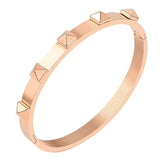 Stainless Steel Rivet Cuff Charm Bangles 5 Pyramid 6mm Width Men Women
