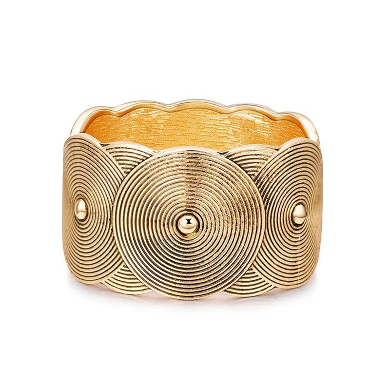 Punk Geometric Metal Statement Bracelets Lady Party