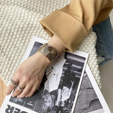 Punk Geometric Metal Statement Bracelets Lady Party