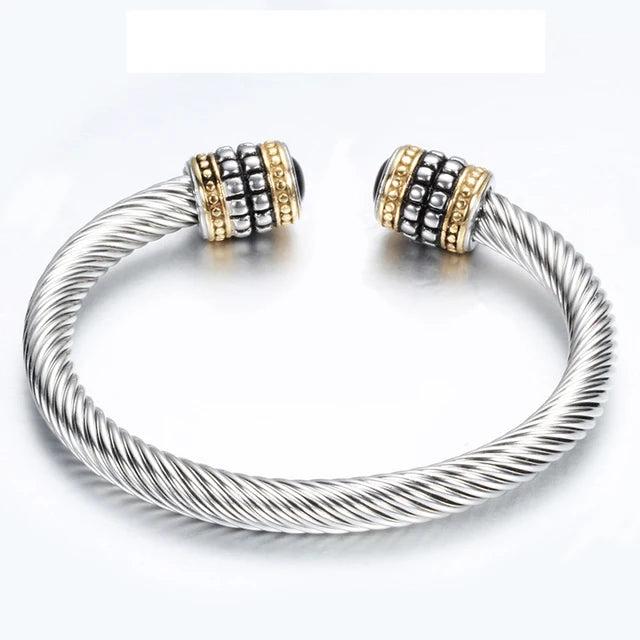 Twisting Line Stainless Steel Bracelets Bangle for Women Party Gift