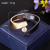 Metal Open Bangle Bracelet Round Geometry Punk Wristband Cuff