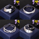 Metal Open Bangle Bracelet Round Geometry Punk Wristband Cuff