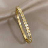 Zircon Stainless Steel Bangles Bracelets for Women Waterproof Jewelry