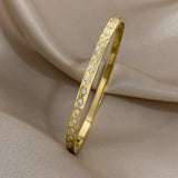 Zircon Stainless Steel Bangles Bracelets for Women Waterproof Jewelry