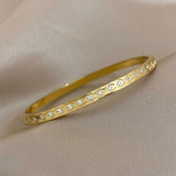 Zircon Stainless Steel Bangles Bracelets for Women Waterproof Jewelry