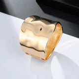 Wide Bangles Alloy Golden Bracelets Women Accessories Jewelry