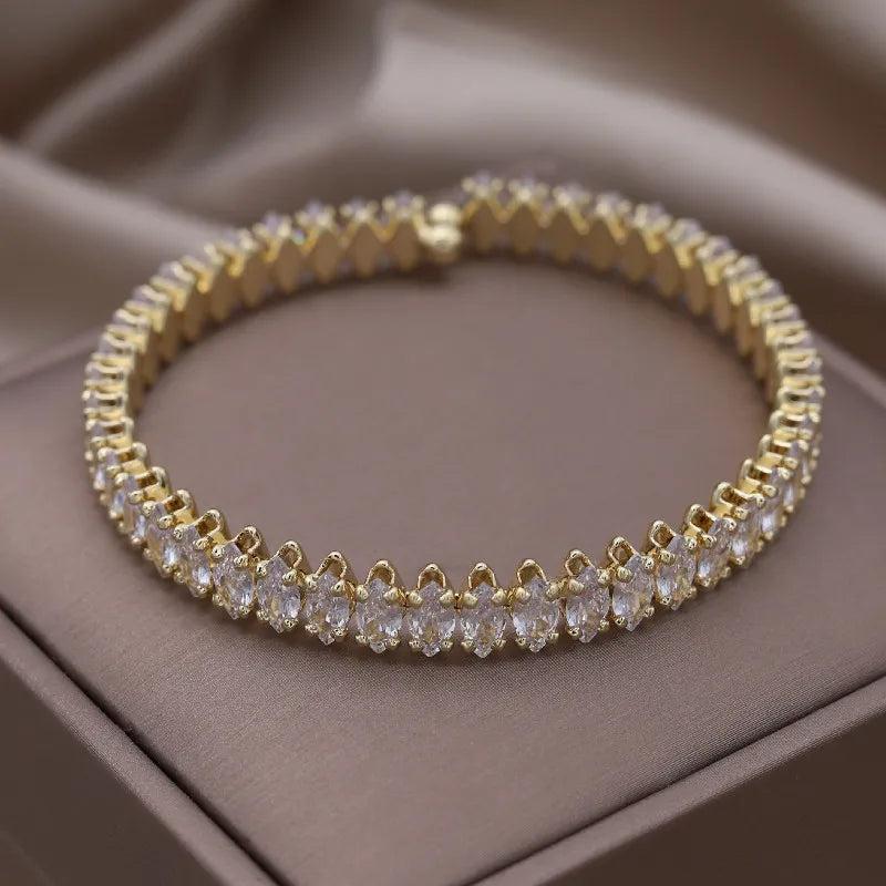Zircon Geometric Open Bracelet Women's Party Accessories