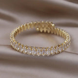 Zircon Geometric Open Bracelet Women's Party Accessories