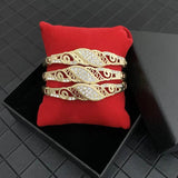 3 PCS Rhinestone Cuff Bangle Arabic Ethnic Wedding Jewelry Morocco Bridal
