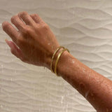 Punk Stainless Steel Metal Bangle Bracelet for Women