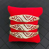 3PCS Zinc Alloy Side Open Bangle Bracelet Austrian Crystal Morocco Jewelry Cuff