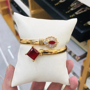 Zircon Crystal Cuff Bangles Bracelets For Women Lady Multi-Color