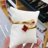 Zircon Crystal Cuff Bangles Bracelets For Women Lady Multi-Color