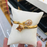 Zircon Crystal Cuff Bangles Bracelets For Women Lady Multi-Color