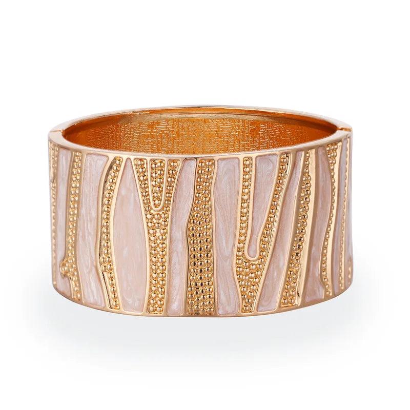 Bohemia Dripping Oil Metal Wide Bracelet for Women