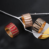 Bohemia Dripping Oil Metal Wide Bracelet for Women