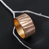 Bohemia Dripping Oil Metal Wide Bracelet for Women