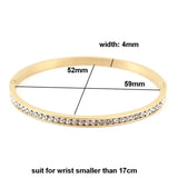 Round Crystal Steel Bracelets Rhinestones Cuff Bangle Wedding Jewelry