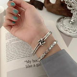 Silver Fish Knot Bangles Open Cuff Bangle Jewelry