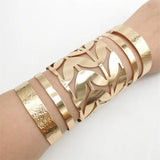 Bohemia Long Cutout Metal Armband Charm Women Bangle