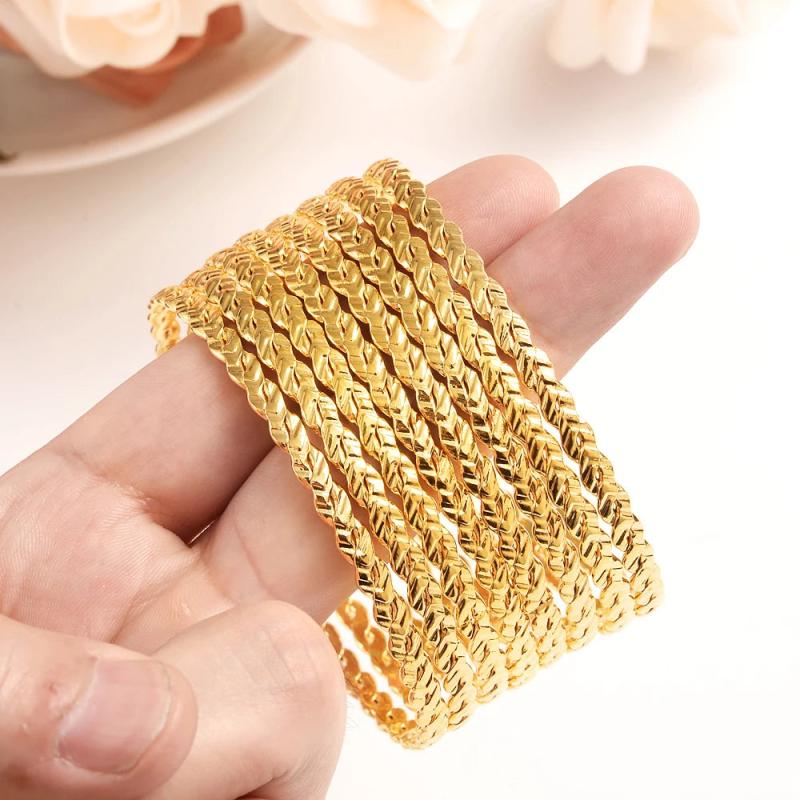 8 pcs 71mm Unopenable Charm Bangles for Women