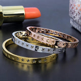Stainless Steel Stars Bracelet Bangle Women Ladies Silver Rose Jewelry