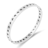 Stainless Steel Stars Bracelet Bangle Women Ladies Silver Rose Jewelry