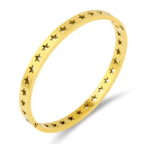 Stainless Steel Stars Bracelet Bangle Women Ladies Silver Rose Jewelry