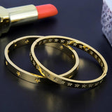 Stainless Steel Stars Bracelet Bangle Women Ladies Silver Rose Jewelry