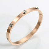 Golden Crystal Bracelet Stainless Steel Bangle