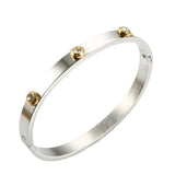 Golden Crystal Bracelet Stainless Steel Bangle