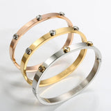 Golden Crystal Bracelet Stainless Steel Bangle