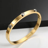 Golden Crystal Bracelet Stainless Steel Bangle