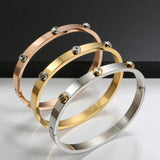Golden Crystal Bracelet Stainless Steel Bangle